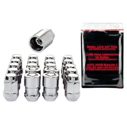McGard 5 Lug Hex Install Kit w/Locks (Cone Seat Nut / Bulge) 1/2-20 / 3/4 Hex / 1.45in. L - Chrome 84550 84550 Photo - out of package