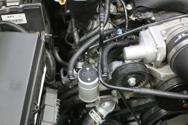 J&L 10-15 Chevrolet Camaro LS3 6.2L Passenger Side Oil Separator 3.0 - Clear Anodized 3080P-C 3080P-C Photo - Mounted