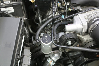 J&L 10-15 Chevrolet Camaro LS3 6.2L Passenger Side Oil Separator 3.0 - Clear Anodized 3080P-C 3080P-C Photo - Mounted