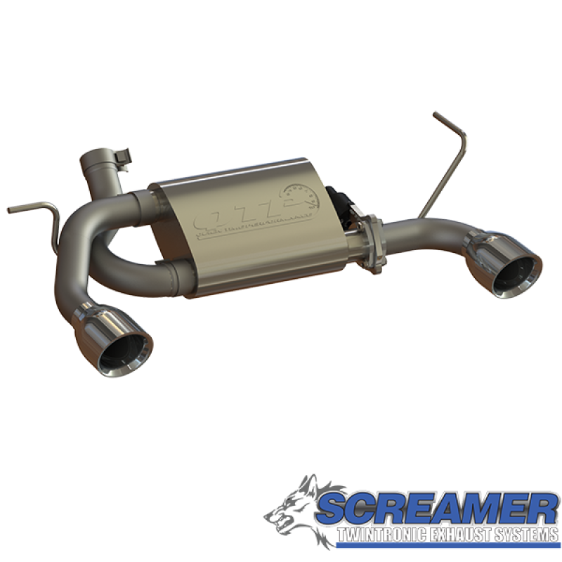 QTP 07-18 Jeep Wrangler 3.6L/3.8L 304SS Screamer Axle Back Exhaust w/4in Tips 425007 425007 Photo - Primary