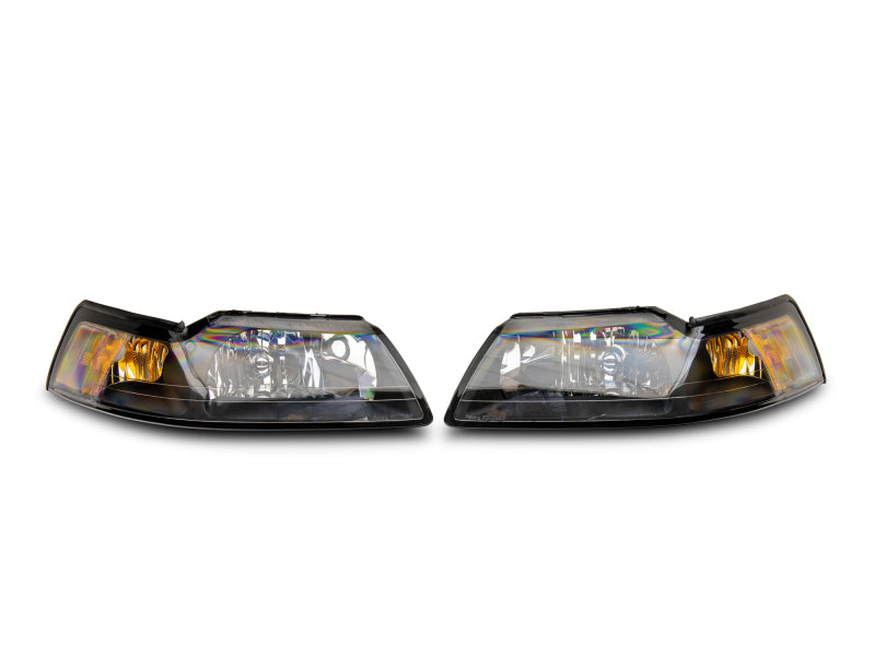 Raxiom 99-04 Mustang Axial Series OEM Style Replacement Headlights- Black Housing (Clear Lens) 413419 413419 Photo - Close Up