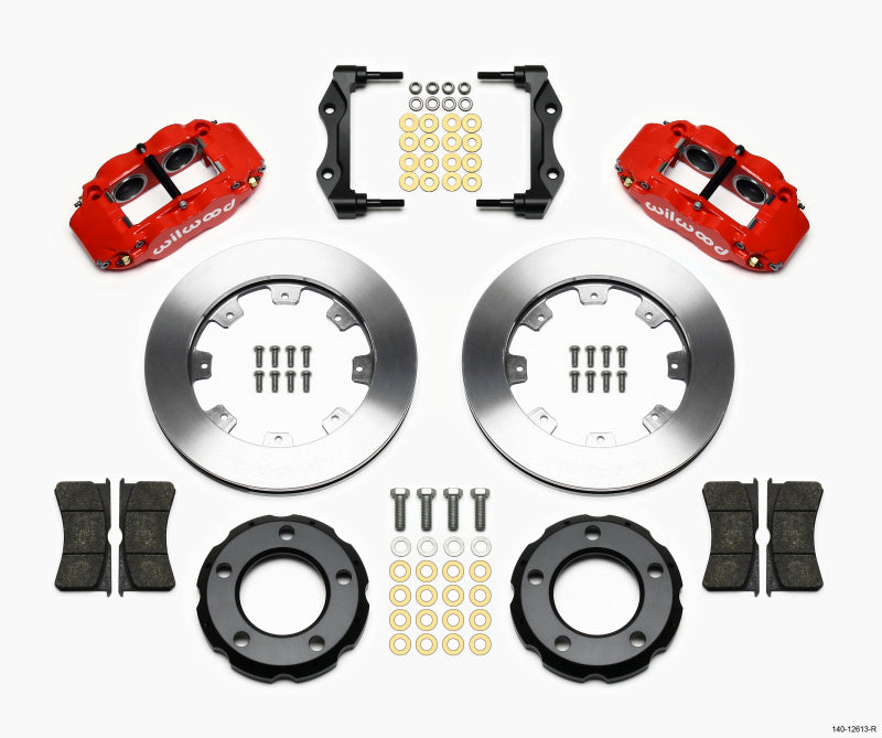 Wilwood Narrow Superlite 4R Front Kit 12.19in Drilled Red 82-86 Jeep CJ 140-12613-R 140-12613-R Photo - Primary