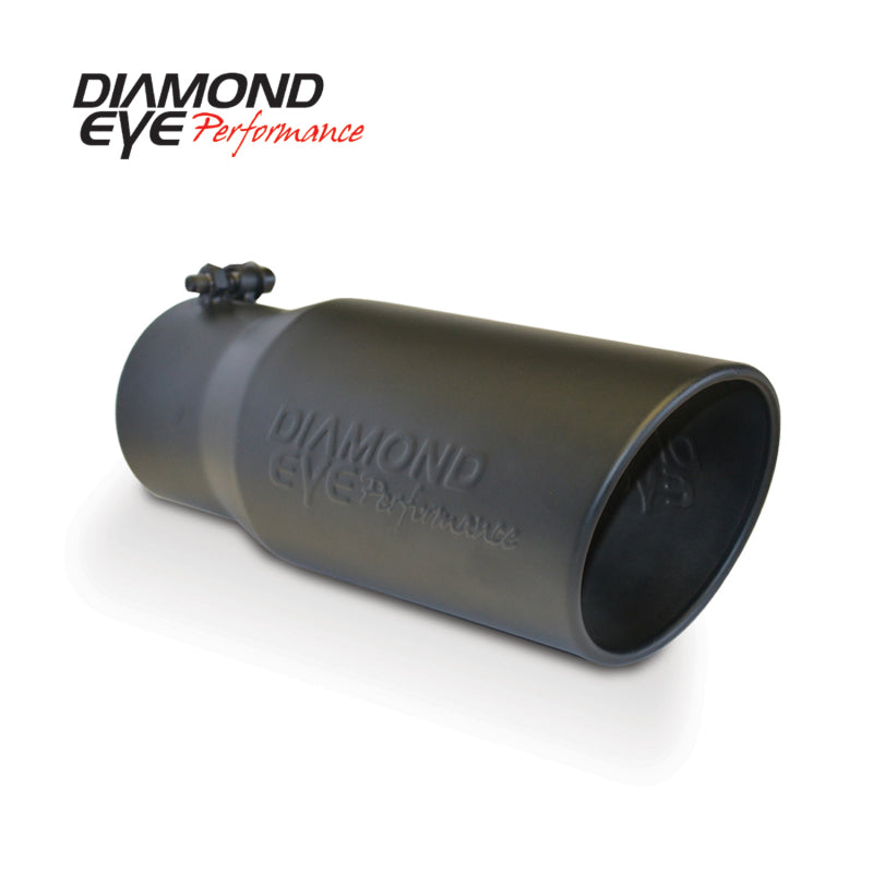 Diamond Eye Performance Diamond Eye TIP 4in-5inX12in BOLT-ON ROLLED ANGLE 15 ANGLE CUT DIAMOND EYE BLACK POWDERCOAT 4512BRA-DEBK 4512BRA-DEBK Photo - Primary