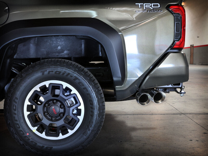 aFe 2024 Toyota Tacoma L4 2.4L Vulcan Series 2.5-3in 304 SS Steel Cat-Back Exhaust w/Polished Tips 49-36074-P 49-36074-P Photo - Mounted