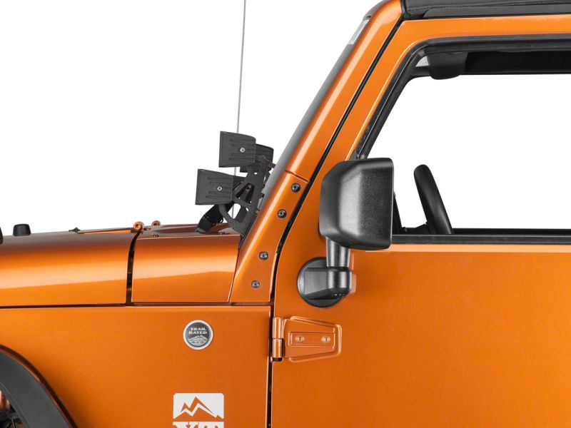 Raxiom 07-18 Jeep Wrangler JK Windshield Mounted Dual Light Brackets J106739 J106739 Photo - Close Up