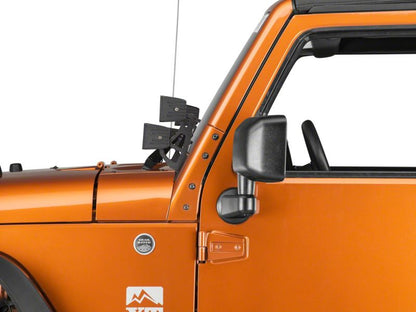 Raxiom 07-18 Jeep Wrangler JK Windshield Mounted Dual Light Brackets J106739 J106739 Photo - Close Up