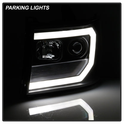 Spyder 07-13 GMC Sierra 1500-3500 Ver 2 Proj Headlights - DRL LED - All Blk PRO-YD-GS07V2-LBDRL-BKV2 5086037 5086037 Photo - Unmounted