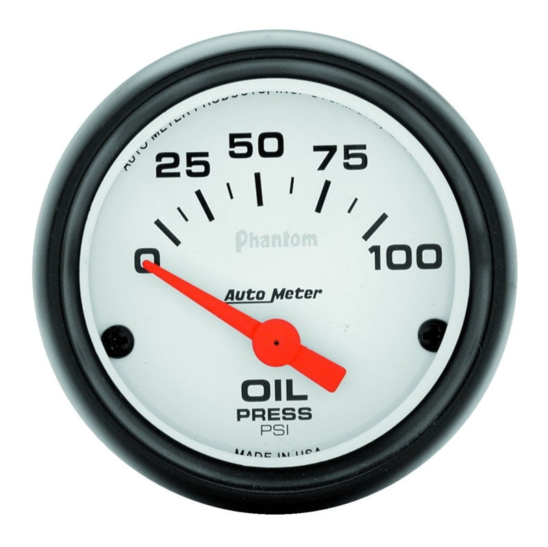 Autometer Gauge, Oil Pressure, 2 1/16", 100PSI, Electric, Phantom 5727 Photo - Primary