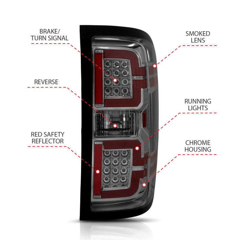 ANZO 2014-2018 Chevy Silverado 1500 LED Taillights Smoke 311290 311290 Photo - Unmounted