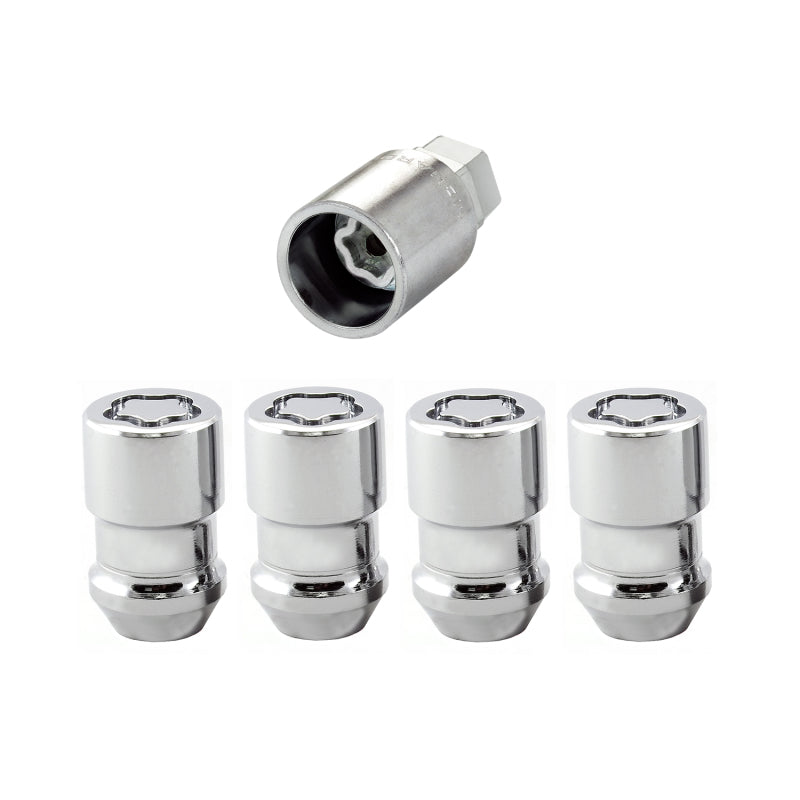 McGard Wheel Lock Nut Set - 4pk. (Cone Seat) M12X1.5 / 19mm & 21mm Dual Hex / 1.46in. L - Chrome 24137 24137 Photo - out of package