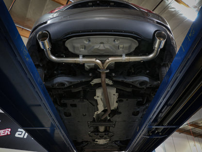 aFe Takeda 2-1/2in 304 SS Axle-Back Exhaust w/ Blue Flame Tips 14-18 Mazda 3 L4 2.0L/2.5L 49-37014-L 49-37014-L Photo - Mounted