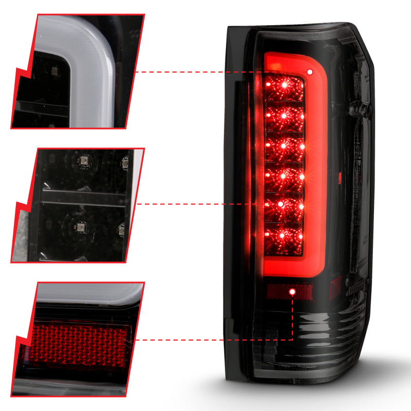 ANZO 1987-1996 Ford F-150 LED Taillights Black Housing Smoke Lens (Pair) 311351 311351 Photo - Unmounted