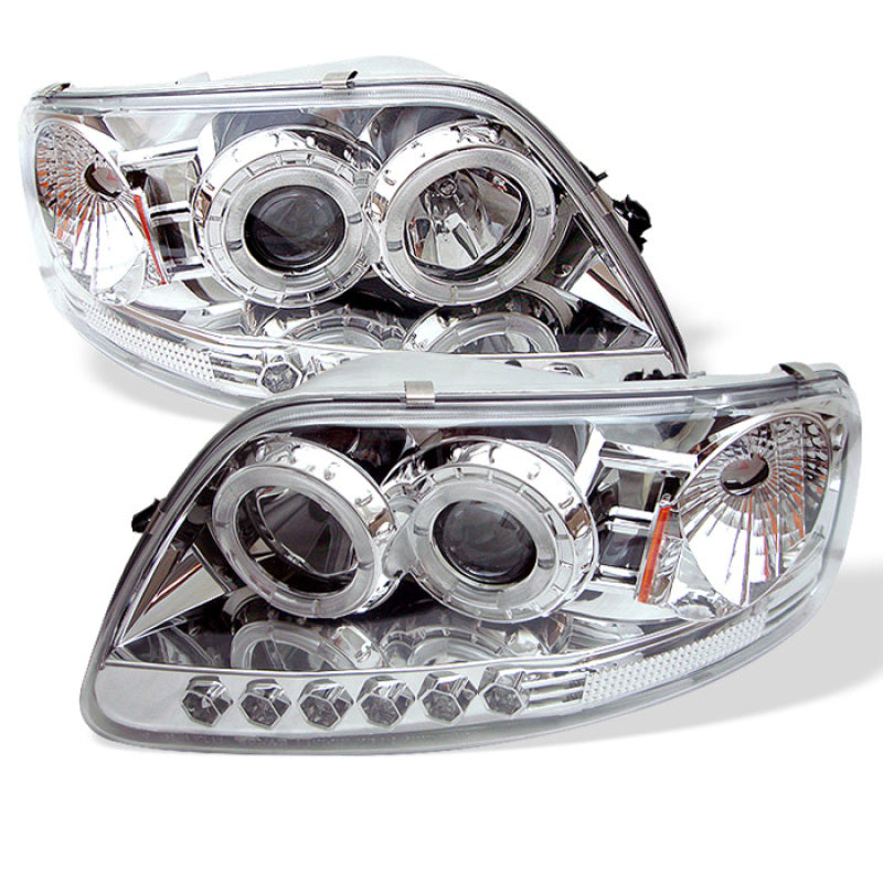 Spyder Ford F150 97-0 Projector - LED Halo Amber Reflctr LED Chome PRO-YD-FF15097-1P-AM-C 5010278 5010278 Photo - Primary