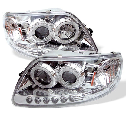 Spyder Ford F150 97-0 Projector - LED Halo Amber Reflctr LED Chome PRO-YD-FF15097-1P-AM-C 5010278 5010278 Photo - Primary