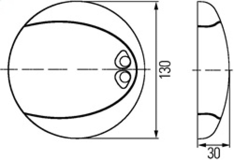 Hella Interior Lamp Euroled130T Blue/Wht 2Ja 959951121 959951121 Technical Drawing