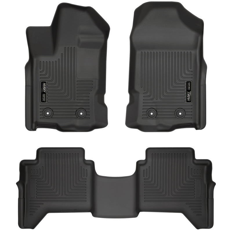 Husky Liners 2019+ Ford Ranger SuperCrew Cab Weatherbeater Black Front & 2nd Seat Floor Liners 94101 94101 Photo - Primary