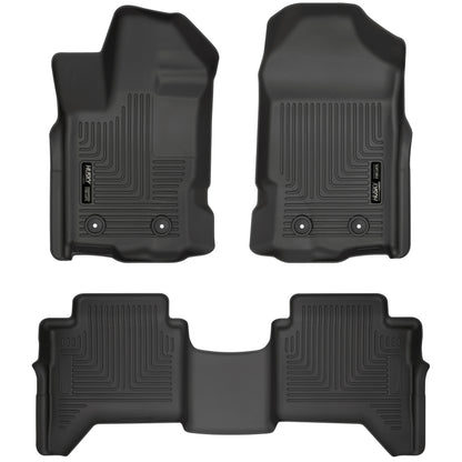 Husky Liners 2019+ Ford Ranger SuperCrew Cab Weatherbeater Black Front & 2nd Seat Floor Liners 94101 94101 Photo - Primary