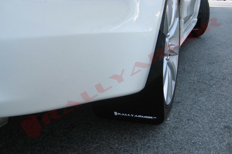 Rally Armor 07+ Lancer UR Mud flap White logo MF8-UR-BLK/WH User 1