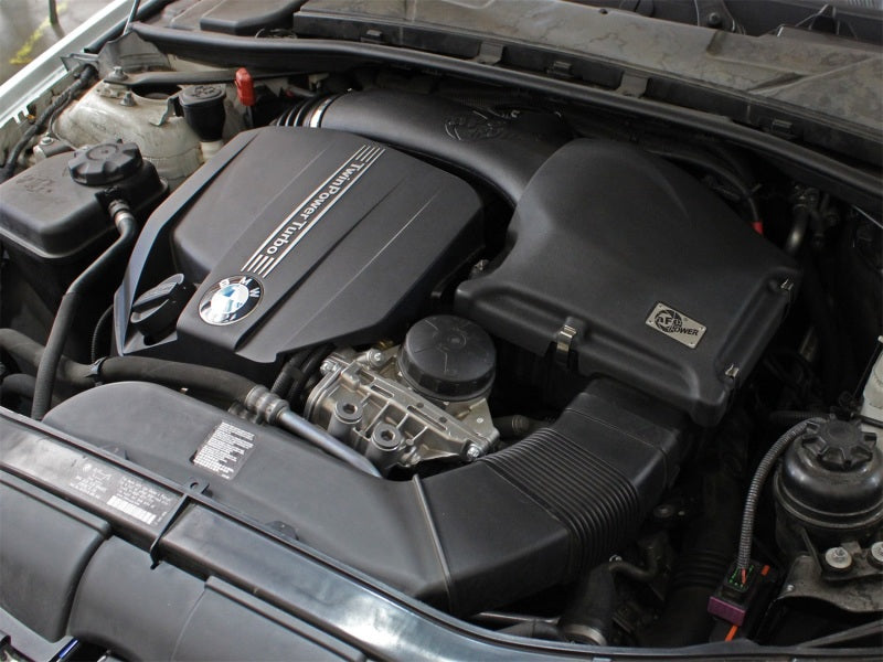 aFe Magnum FORCE Stage-2 Intake System Cover - BMW 335i/xi (E9x) 11-13 L6- 54-31918-B Photo - Mounted