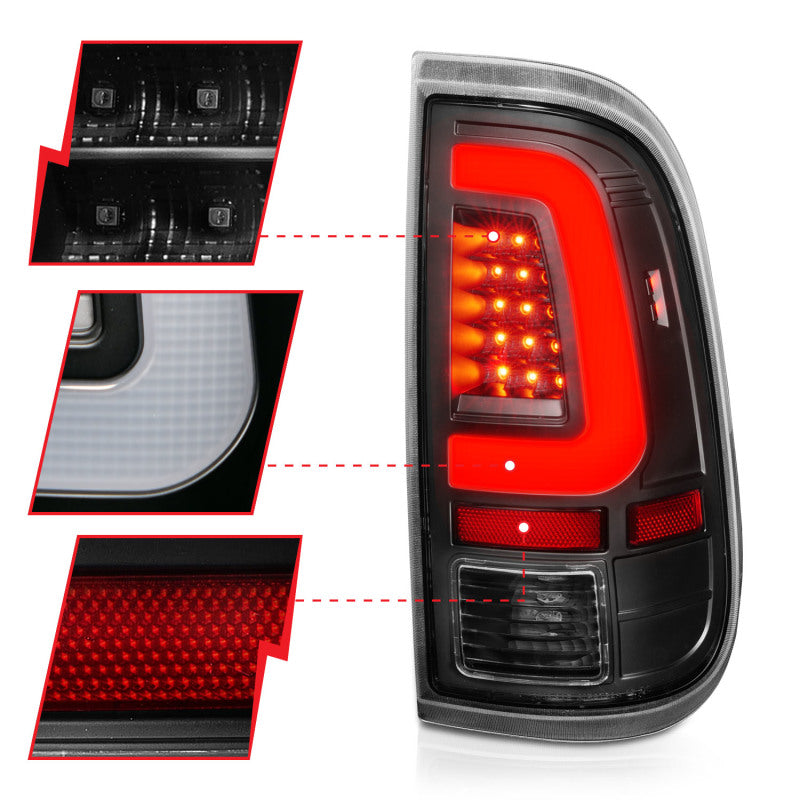 ANZO 2008-2016 Ford F-250 LED Taillights Black Housing Clear Lens (Pair) 311356 311356 Photo - Unmounted