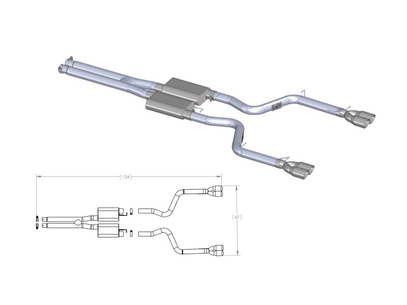 aFe Mach Force XP Cat-Back System Dodge Challenger All 2009-2012 49-42017 Photo - Unmounted
