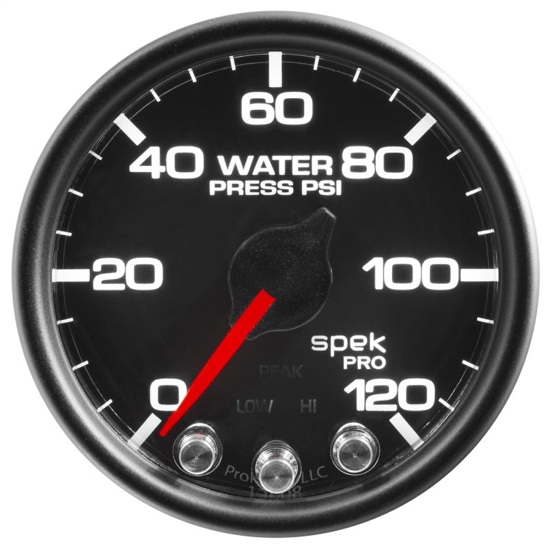 Autometer Spek-Pro Gauge Water Press 2 1/16in 120psi Stepper Motor W/Peak & Warn Blk/Blk P34532 P34532 User 1