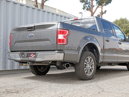 aFe Gemini XV 3in 304 SS Cat-Back Exhaust 15-20 Ford F-150 V6 2.7L/3.5 w/ Polished Tips 49-33123-P 49-33123-P Photo - Mounted