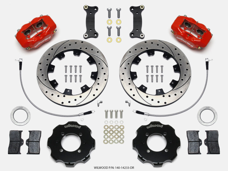 Wilwood FDL Front Hat Kit, 12.19", Drilled, Red, 2016-Up Mazda MX5 Miata 140-14233-DR Photo - Primary