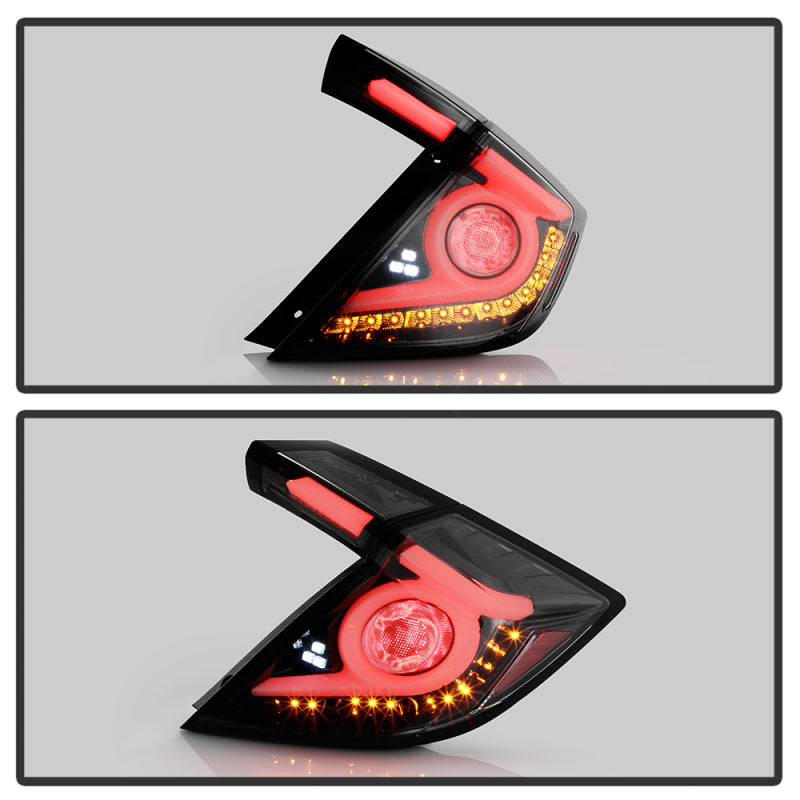 SPYDER 16-19 Honda Civic 5 Door Hatchback Light Bar LED Tail Lights - Black Chrome(ALT-YD-HC16HB-BC) 5088819 5088819 User 5
