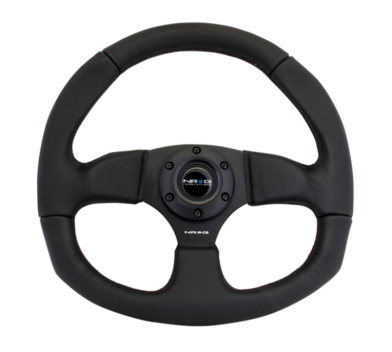 NRG Reinforced Steering Wheel-Leather Steering Wheel w/ Black Stitch RST-009R Photo - Primary