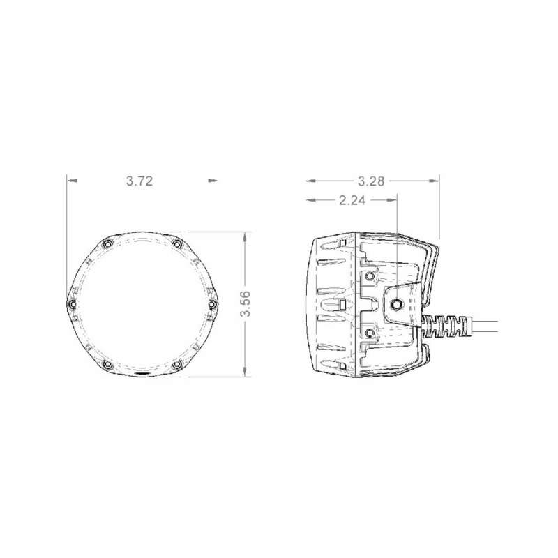 ARB NACHO Quatro Combo 4in. Offroad LED Light - Pair PM411 PM411 Technical Drawing