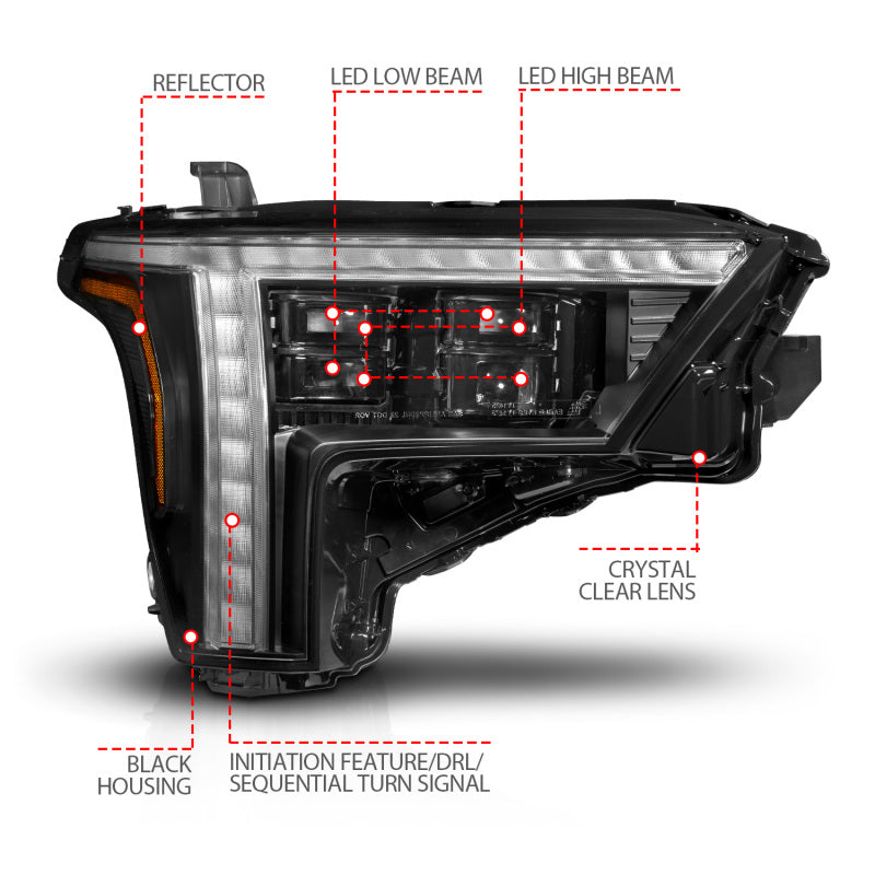 ANZO 22-24 Toyota Tundra (w/Factory LED Refl.) Z-Series Full LED Proj Headlights - Pass. Side ONLY 111599X-R 111599X-R User 1