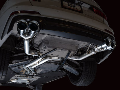 AWE Tuning 19-23 Audi C8 S6/S7 2.9T V6 AWD Track Edition Exhaust - Chrome Silver Tips 3020-42101 3020-42101 Photo - Mounted