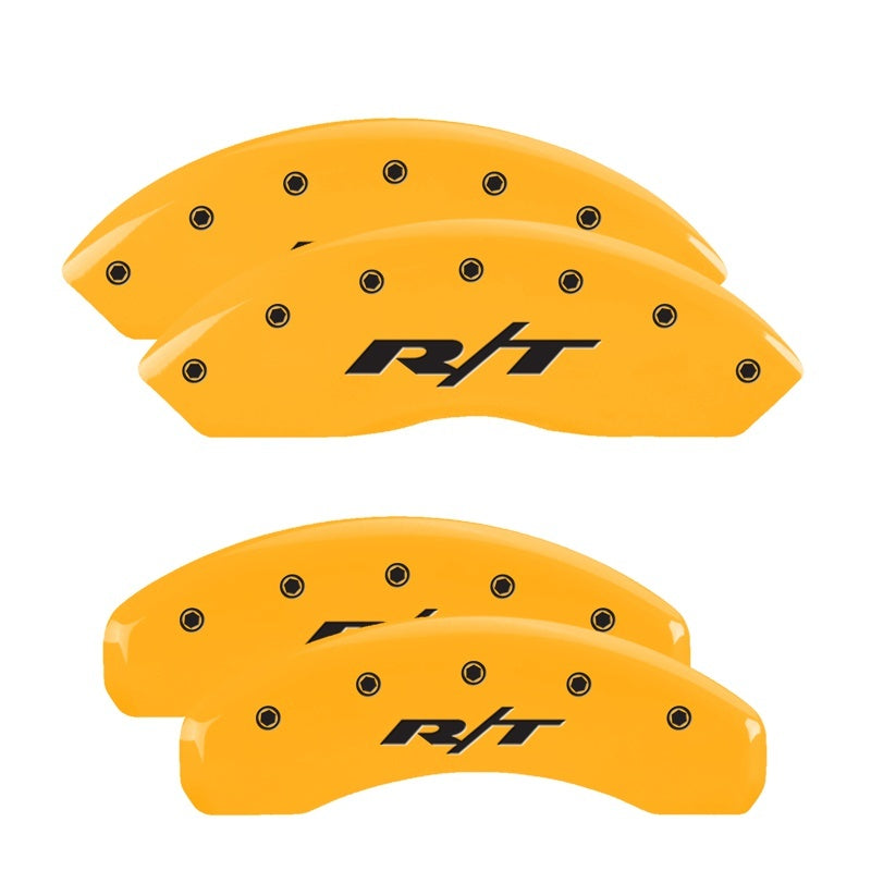 MGP 4 Caliper Covers Engraved Front & Rear RT Yellow finish black ch 12200SRT1YL 12200SRT1YL Photo - Primary