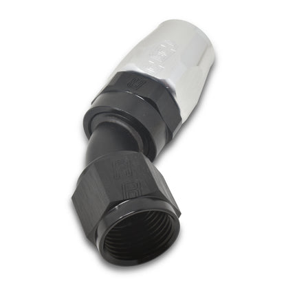 Russell Full Flow 45° Swivel Style Hose End - Black / Silver 610103 Photo - out of package