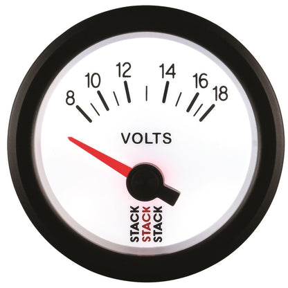 Autometer Stack 52mm 8-18V Electric Battery Voltage Gauge - White ST3266 ST3266 User 4