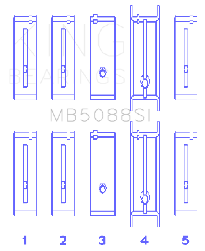 King Engine Bearings ChevrolET/Isuzu Ohv Ln2 (Size +1.0mm) Main Bearing Set MB5088SI1.0 MB5088SI1.0 Photo - Primary