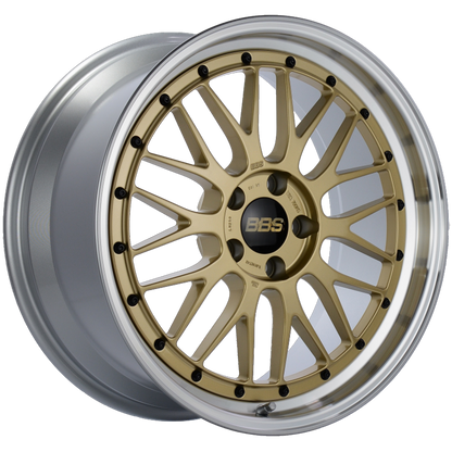 BBS LM 19x9 5x112 ET42 Gold Center Diamond Cut Lip Wheel -82mm PFS/Clip Required LM250GPK LM250GPK Photo - Primary