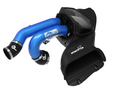 aFe 21-22 Ford F-150 Raptor V6-3.5L(tt) Momentum XP Cold Air Intake System Blue w/ Pro Dry S Filter 50-30072DL 50-30072DL Photo - Unmounted