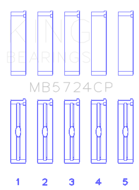 King Engine Bearings General Motors Duramax Diesel (Size +0.50mm) Main Bearing Set MB5724CP0.5 MB5724CP0.5 Photo - Primary