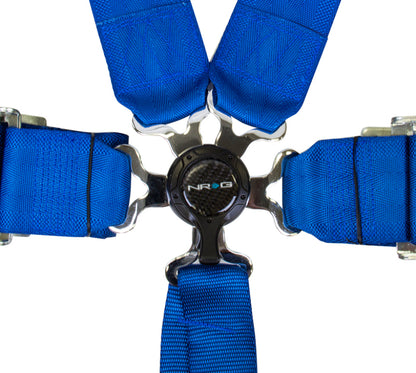 NRG 6 Pt 3inch Seat Belt Harness / Cam Lock- Blue SBH-6PCBL Photo - Primary