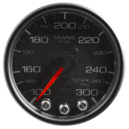 Autometer Spek-Pro Gauge Trans Temp 2 1/16in 300f Stepper Motor W/Peak & Warn Blk/Blk P34232 P34232 User 2