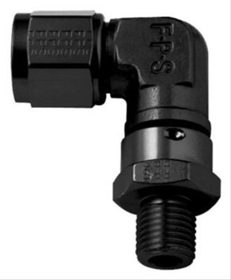 Fragola -10AN Female Nut x 3/4-16 (8) O-Ring 90 Degree Swivel - Black 499009-BL 499009-BL Photo - Primary