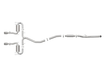 aFe Takeda 3in 304 SS Cat-Back Exhaust System w/Polished Tips 17-21 Honda Civic Sport L4-1.5L (t) 49-36624-P 49-36624-P Photo - Unmounted