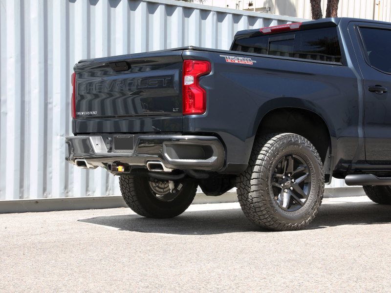 aFe Gemini XV 3in 304 SS Cat-Back Exhaust w/ Cutout 19-21 GM Silverado/Sierra 1500 V8 49-34138 49-34138 Photo - Mounted