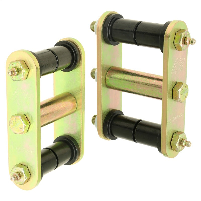 RockJock 76-86 CJ HD Leaf Spring Shackles Rear w/ Urethane Bushings HD Greasable Bolts Pair CE-9034 CE-9034 Photo - Primary