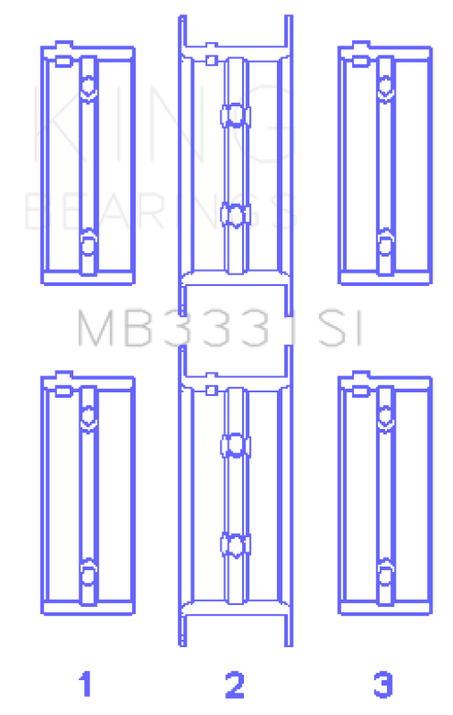 King Engine Bearings Subaru 1300/1600 (Size +0.50mm) Main Bearing Set MB3331SI0.5 MB3331SI0.5 Photo - Primary