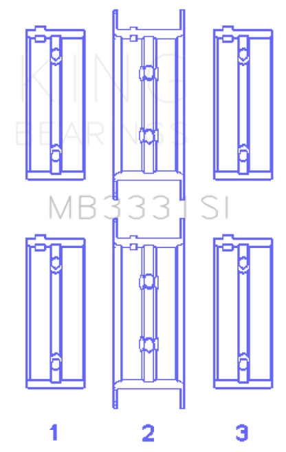 King Engine Bearings Subaru 1300/1600 (Size +0.50mm) Main Bearing Set MB3331SI0.5 MB3331SI0.5 Photo - Primary