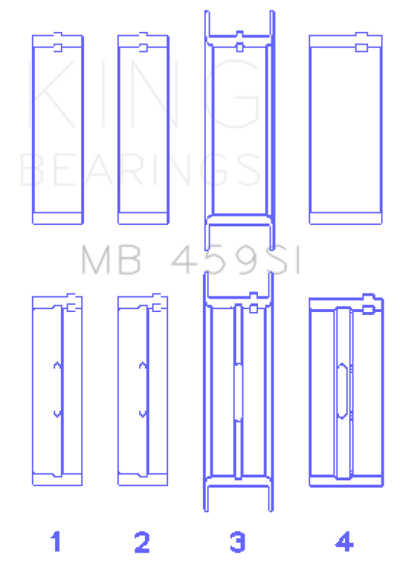 King Engine Bearings Ford V-6 183. (Size +0.50mm) Main Bearing Set MB459SI0.5 MB459SI0.5 Photo - Primary