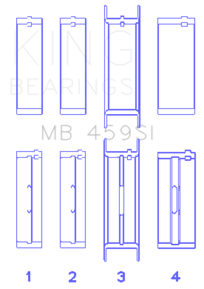 King Engine Bearings Ford V-6 183. (Size +0.25mm) Main Bearing Set MB459SI0.25 MB459SI0.25 Photo - Primary